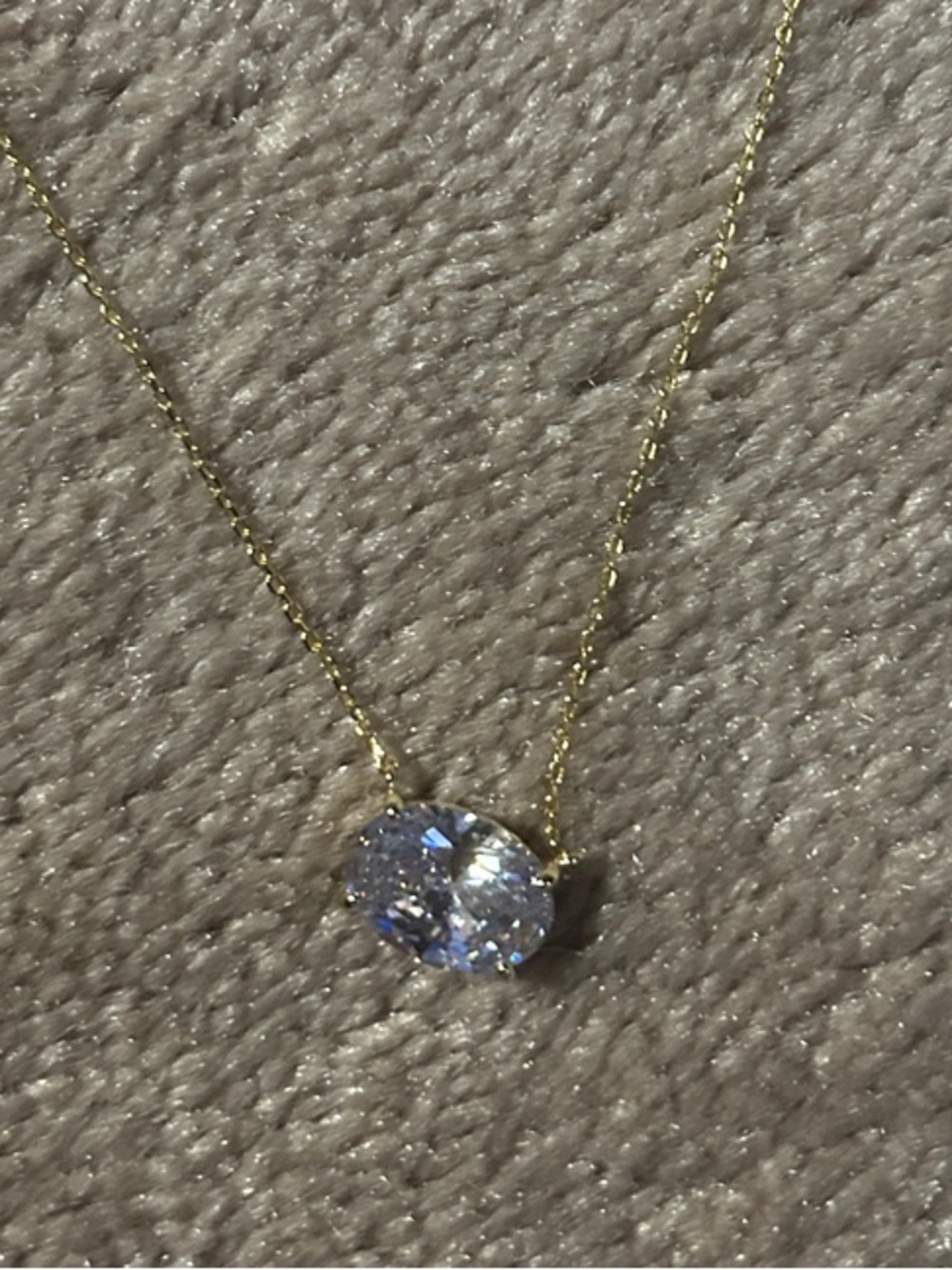 Adina Eden Gold Tone Oval CZ Pendant Necklace NEW - Picture 3 of 4